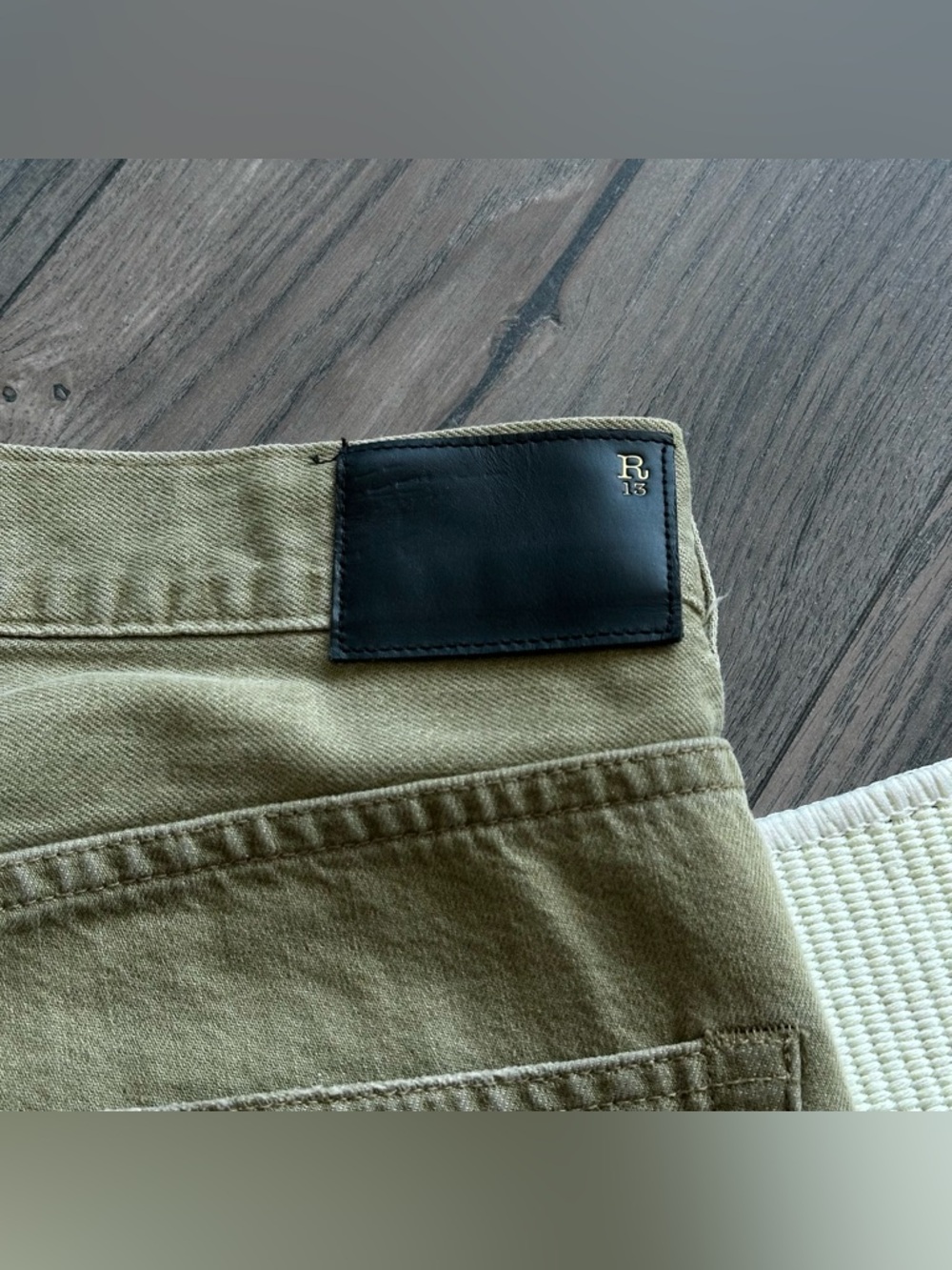R13 Crossover Distressed Moss Green Jeans - Picture 14 of 14